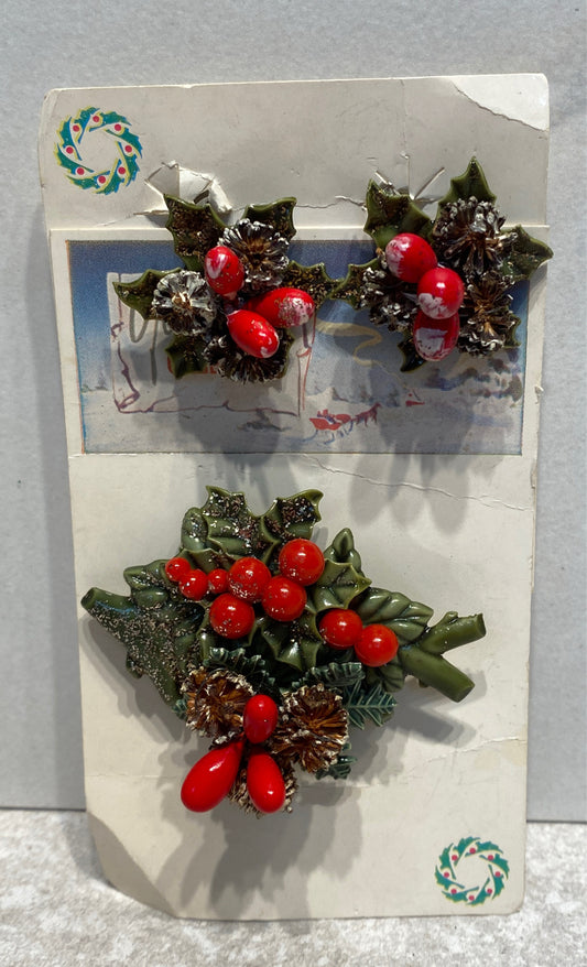 Pin and Earrings