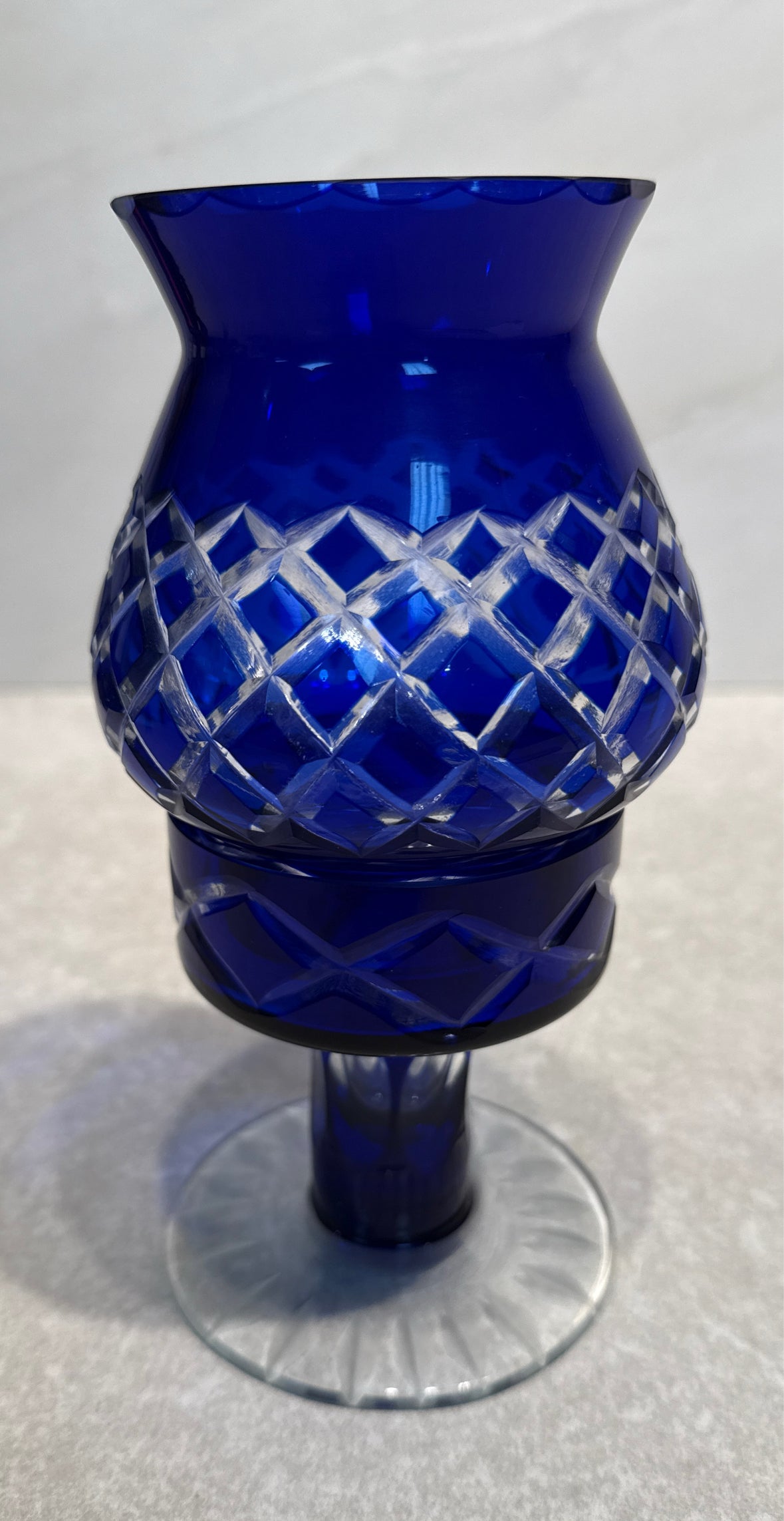 Cobalt Blue Hurricane Lamp