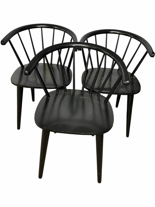 Set of 3 Black Chairs