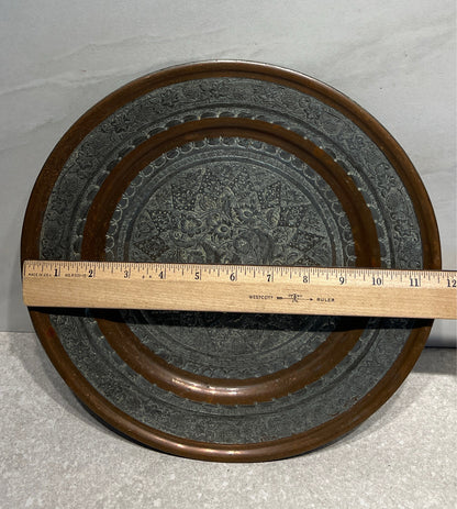 Antique Silver Tone & Copper Plate