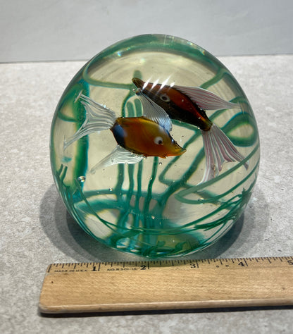 Large Glass Paperweight Fratelli Toso Murano