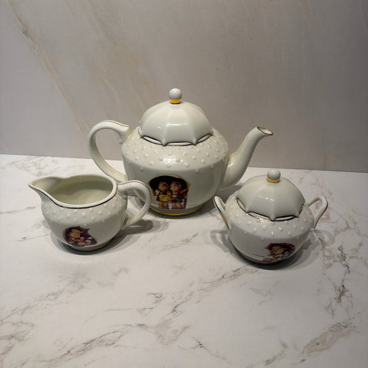 Hummel Teapot, Sugar, and Creamer