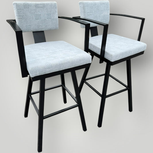 Pair Of Amisco Swivel Barstools