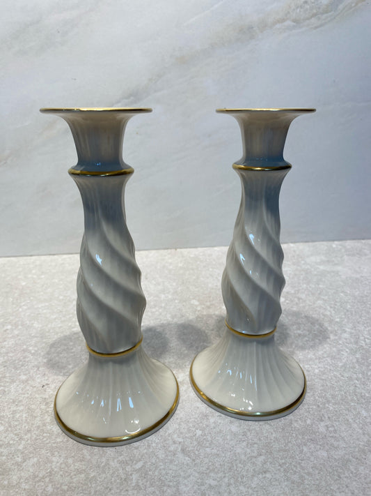Pair Of Lenox Candle Holders