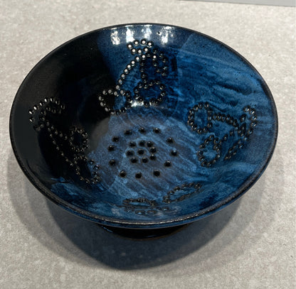 Signed Pottery Strainer