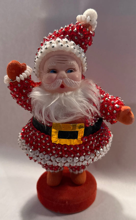 Vintage Beaded Santa