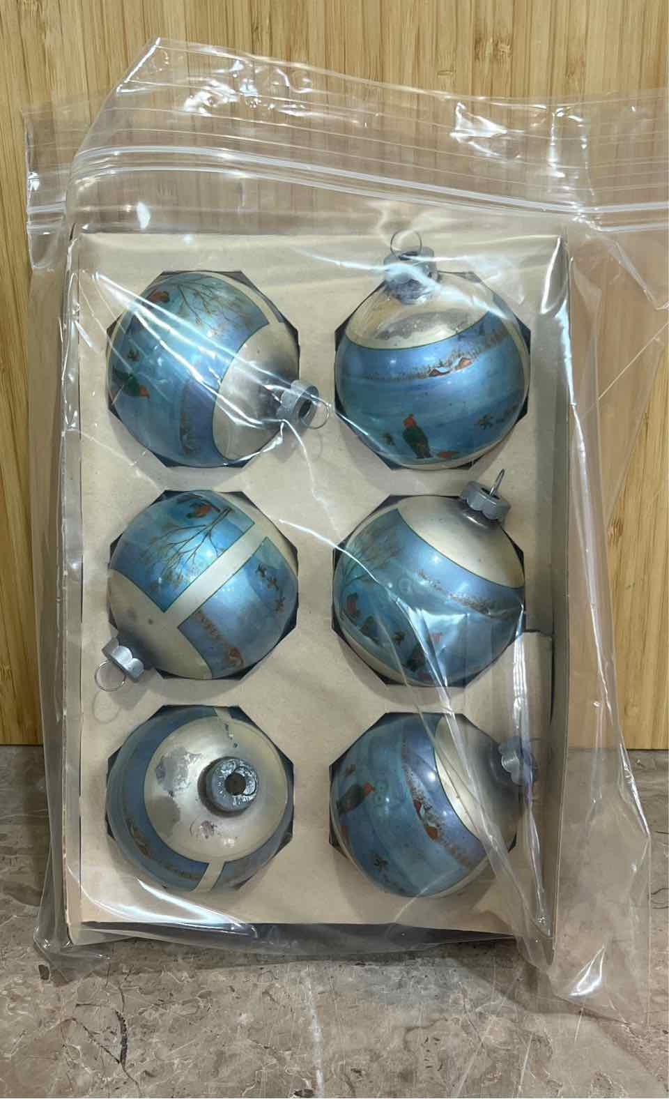 Set of 6 Vintage Ornaments