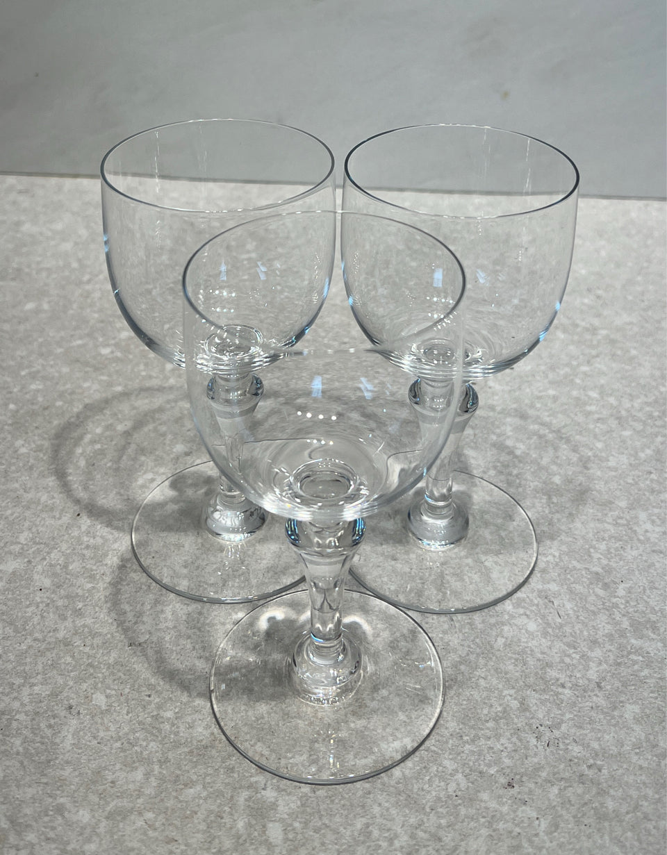 Set of 3  Baccarat Normandie Wine Glasses