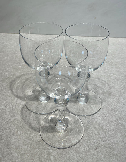 Set of 3  Baccarat Normandie Wine Glasses