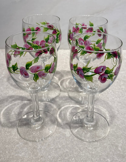 Set of 4 Handpainted Glasses