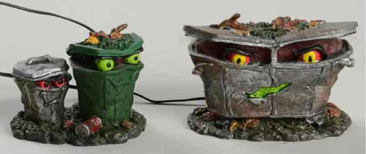 Dept. 56 Spooky Trash Cans