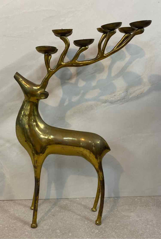 Brass Deer Candleholder