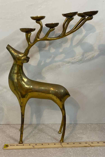 Brass Deer Candleholder