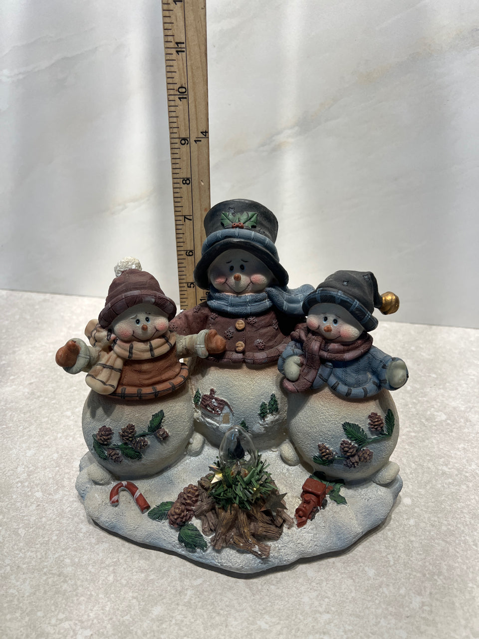 Lighted Snowman Family