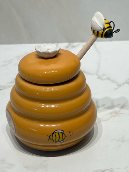 Covered Honey Jar