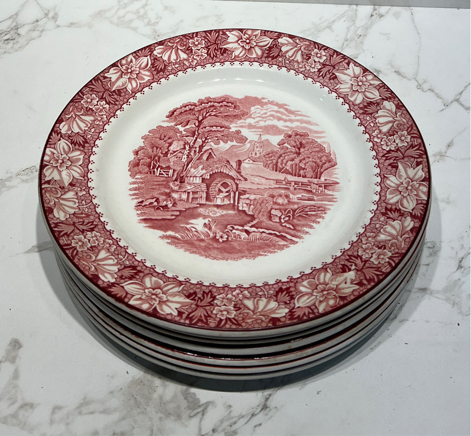Set of 7 Colonial Plates