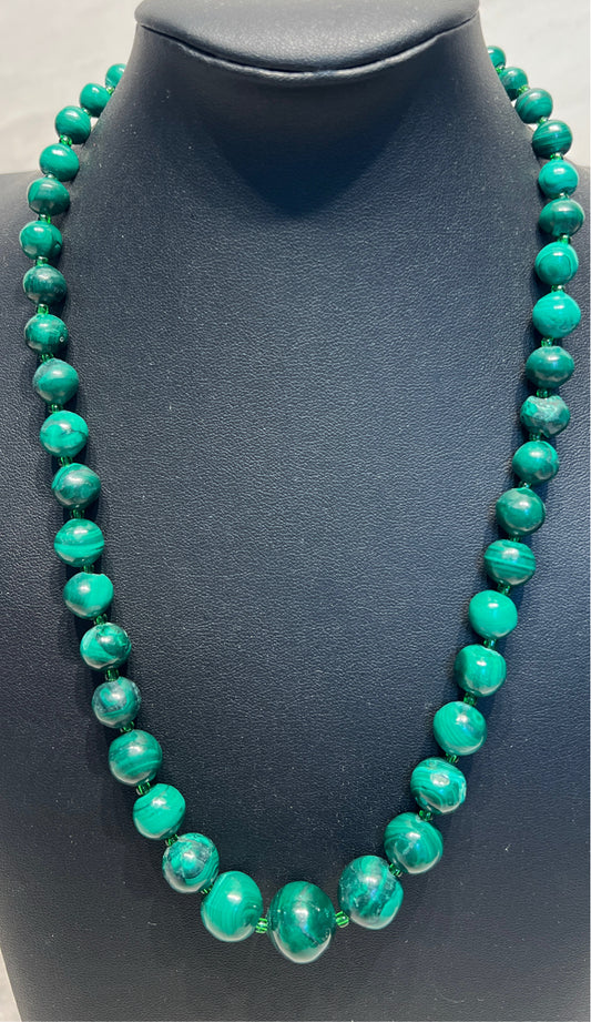 Beaded Malachite Necklace
