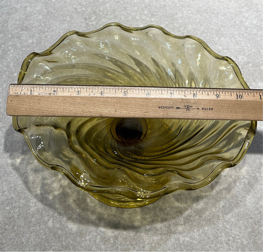 Amber Ruffle Pedestal Dish
