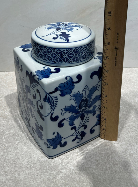 Covered Blue Jar