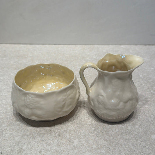 Belleek Sugar and Creamer