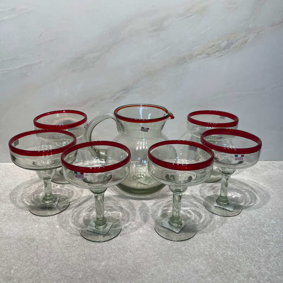 Pitcher and 6 Margarita Glasses