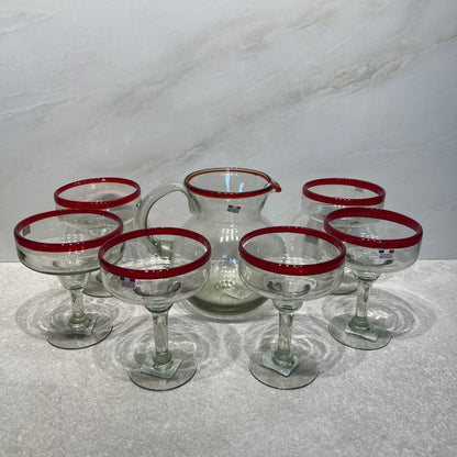 Pitcher and 6 Margarita Glasses