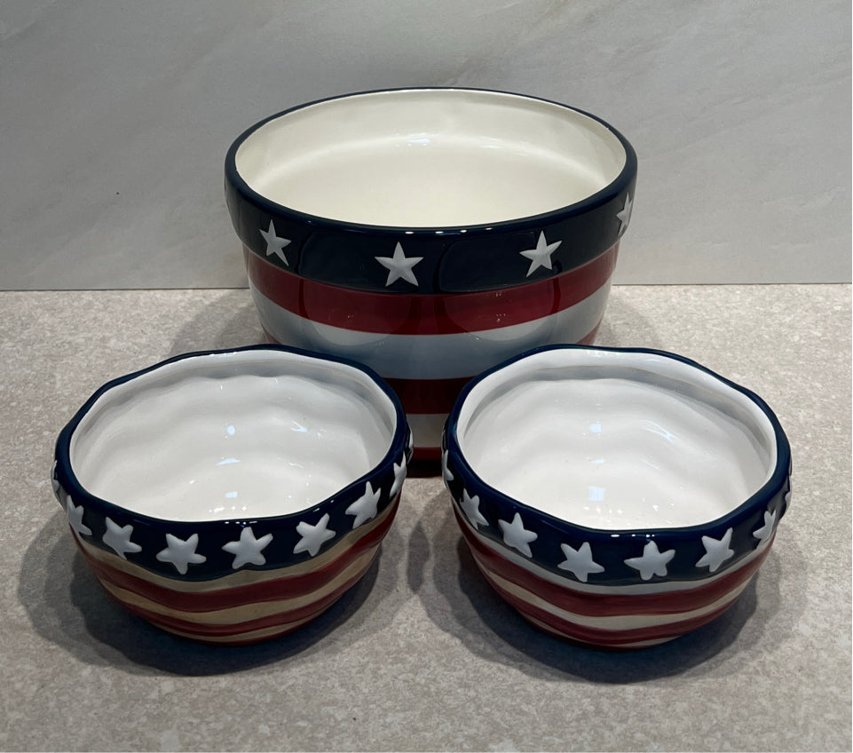 Set of 3 Patriotic Bowls
