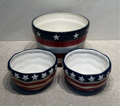 Set of 3 Patriotic Bowls