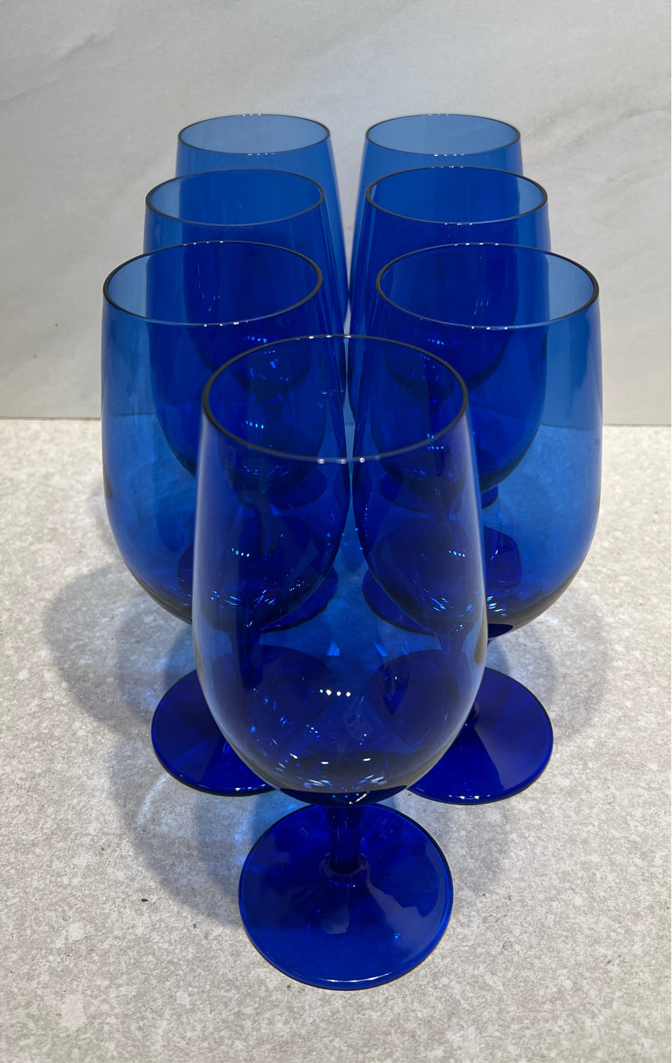 Set of 7 Cobalt Blue Glasses