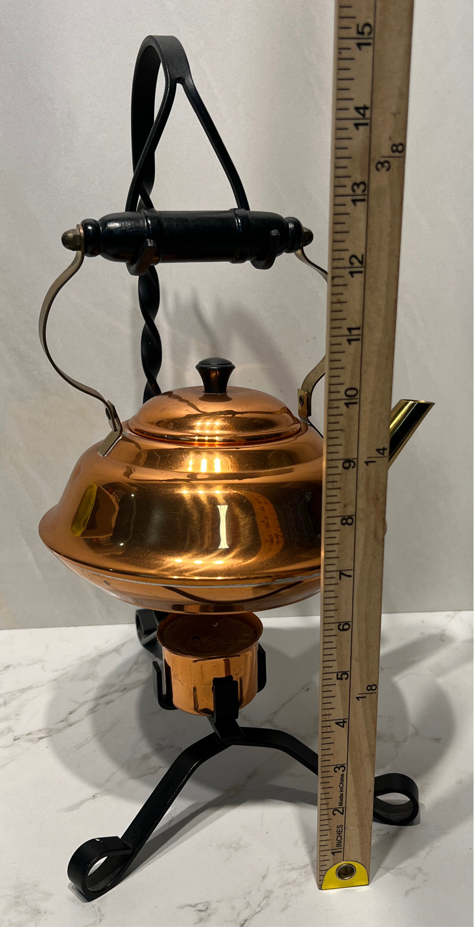 Copper Teapot With Warming Stand