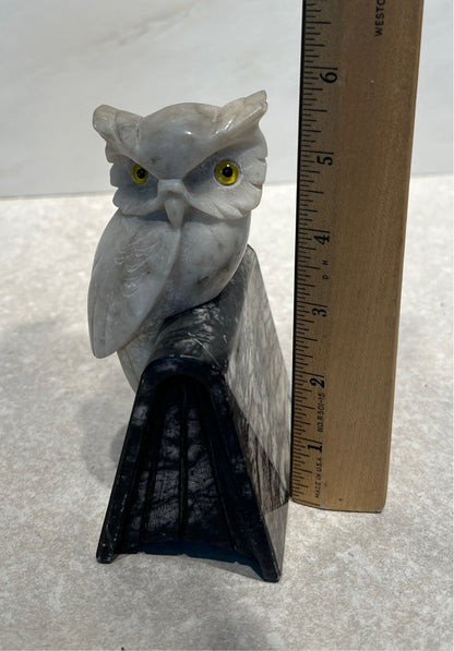 Hand Carved Alabaster Owl