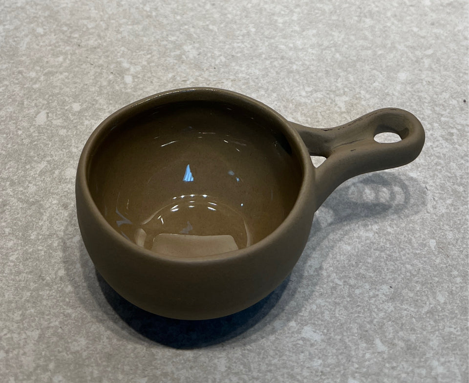 Pottery Signed Handled Bowl