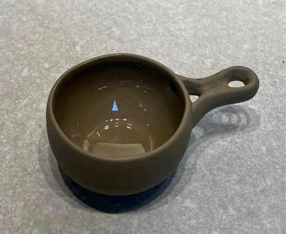 Pottery Signed Handled Bowl