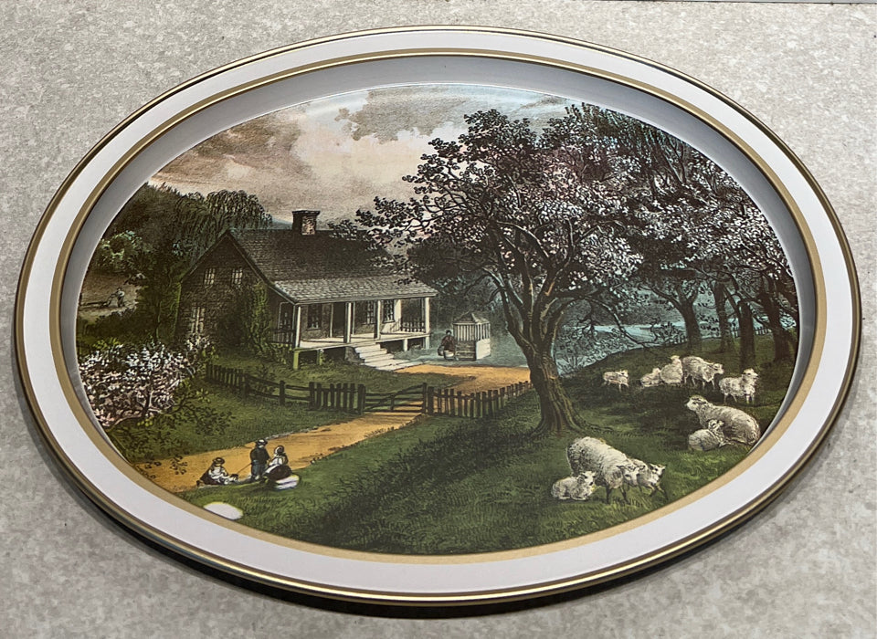 Currier and Ives Tray