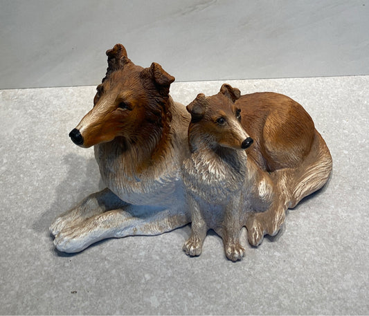 Large Resin Collie Dogs