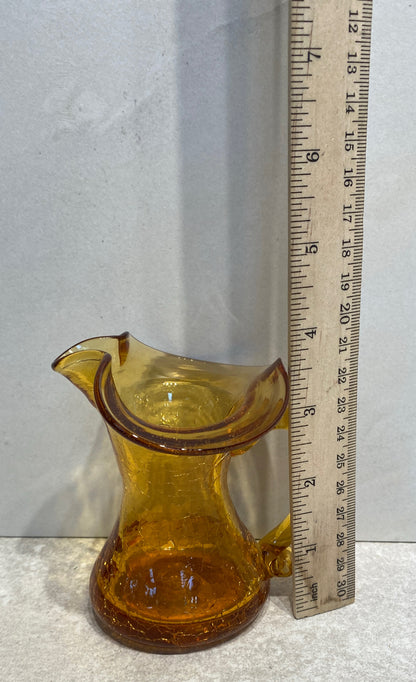 Amber Crackle Pitcher