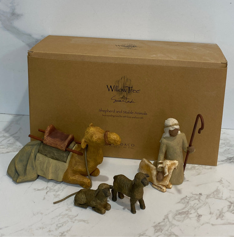Willow Tree Shepherd and Stable Animals