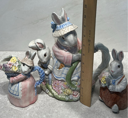 Fitz anf Floyd Teapot, Sugar, and Creamer
