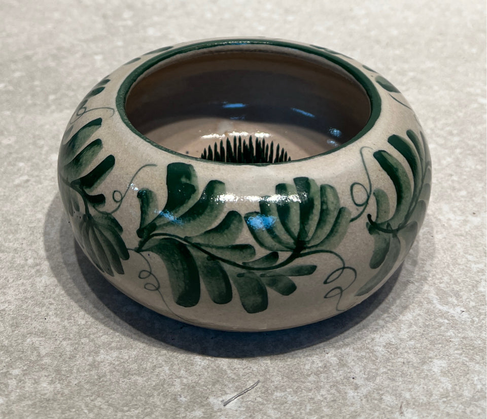 Pottery Vase with Flower Frog