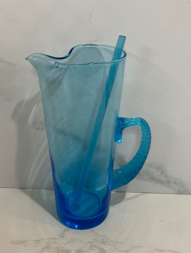 Blue Decanter With Stirrer