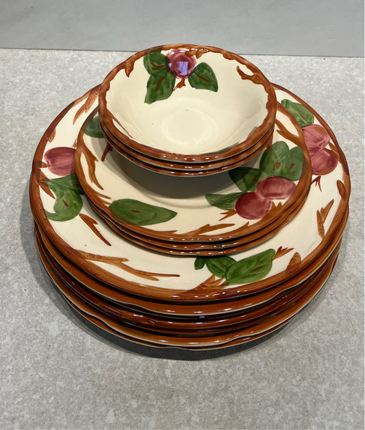 Set of 13 Franciscan Apple Plates