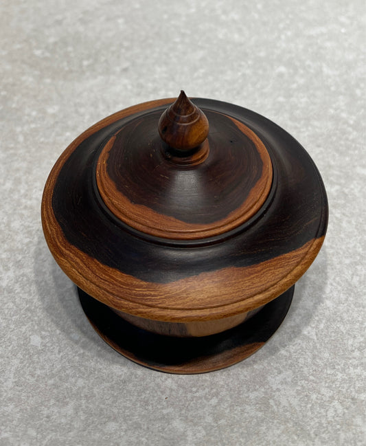 Covered Wooden Bowl