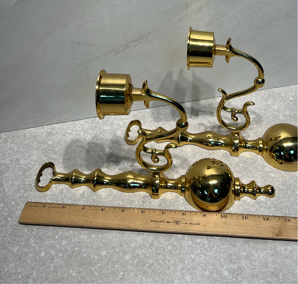 Set of 2 Brass Candleholders