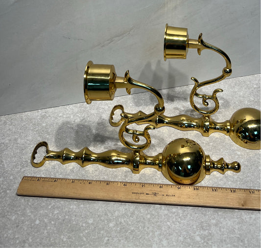 Set of 2 Brass Candleholders