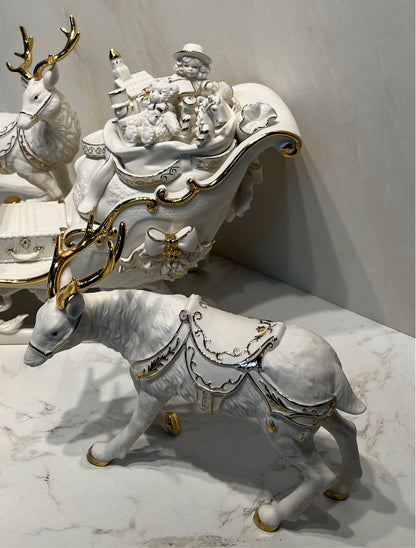 Grandeur Noel Santa and Sleigh Set - as is