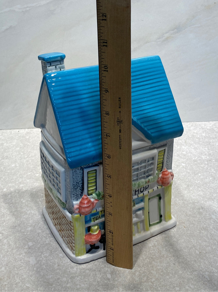 Tea Shop Covered Cookie Jar