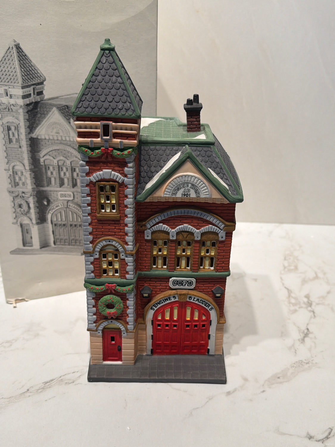 Dept. 56 Red Brick Firestation