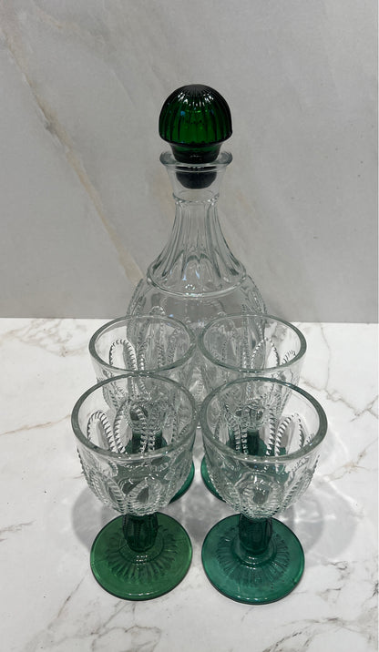 Decanter and 4 Glasses