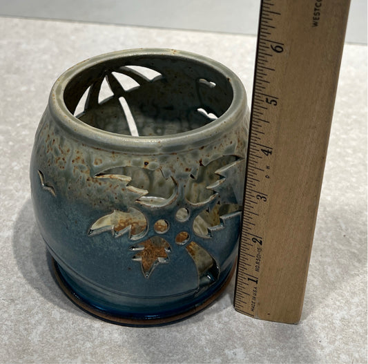 Signed Pottery Candleholder